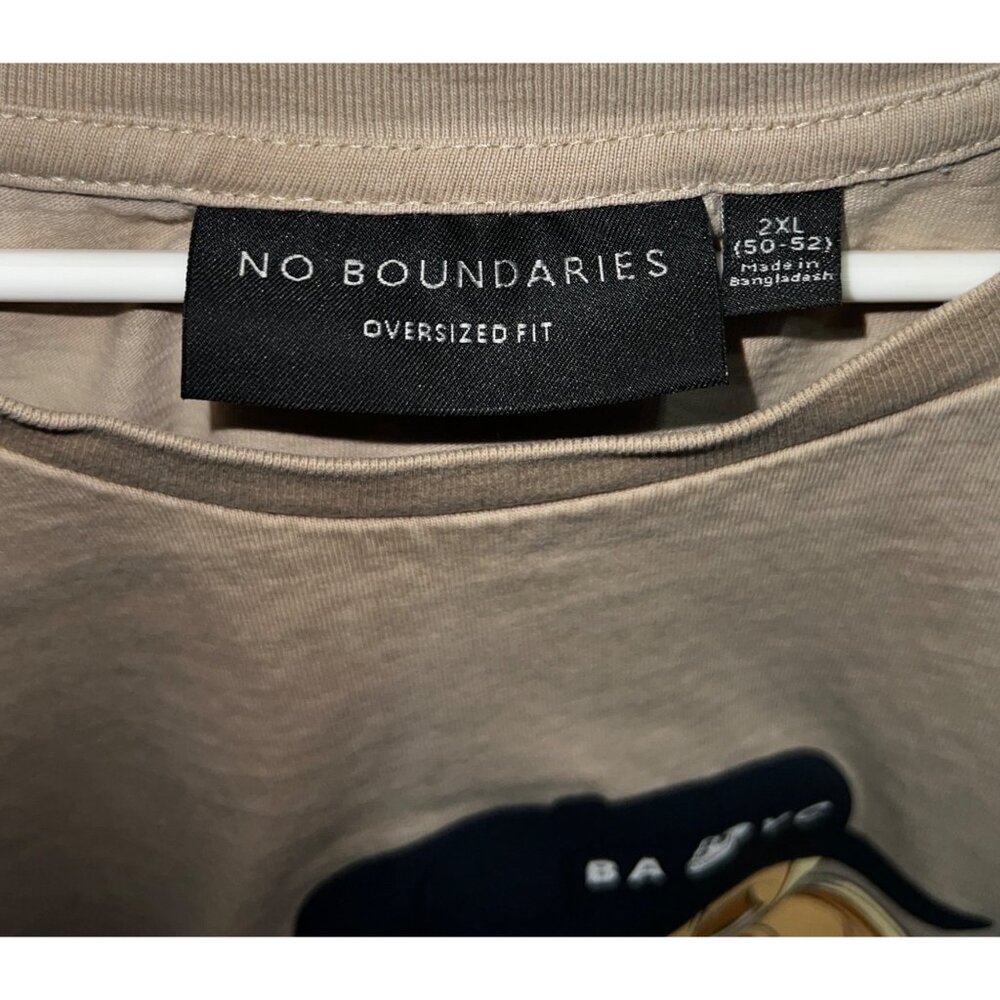 Bored Ape Mens Graphic Tee Oversized Fit No Boundaries 2XL Tan Casual T-Shirt - Picture 3 of 6